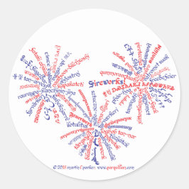 アメリカンドリームの花火ステッカー ラウンドシール