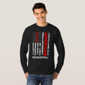 アメリカンネアンデルタール系アメリカ合衆国国旗のカヴマン Tシャツ (正面フル)