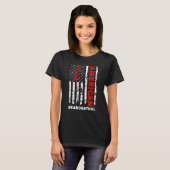 アメリカンネアンデルタール系アメリカ合衆国国旗のカヴマン Tシャツ (正面フル)