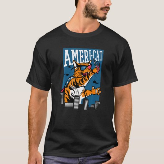 アメリカンネコジャイアントAmeriCat7月4日 Tシャツ (正面)