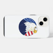 アメリカンハクトウワシの旗  iPhoneケース (裏面横)