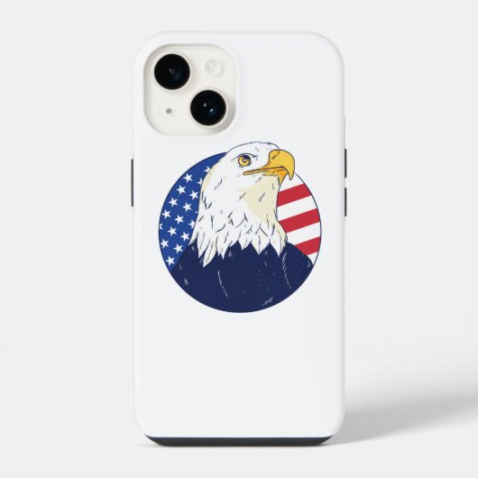 アメリカンハクトウワシの旗  iPhoneケース (裏面)
