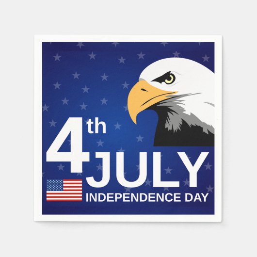 アメリカンハクトウワシ 4th+July スタンダードカクテルナプキン (正面)