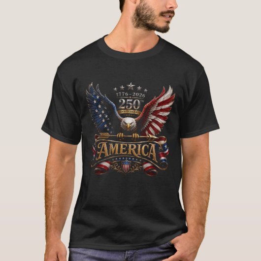 アメリカンハクトウワシ 7月4日 Tシャツ (正面)