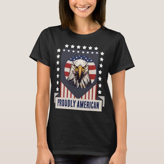アメリカンハゲワシのデニムジャケット Tシャツ (正面)