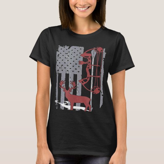 アメリカンハンターディアー狩りアーチェリーアーチャー Tシャツ (正面)