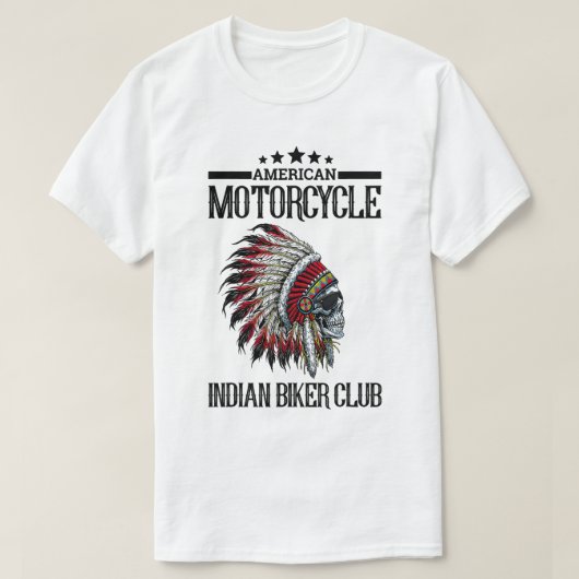 アメリカンバイクインディアンバイクもしくは自転車に乗る人クラブシャツバイク Tシャツ (デザイン正面)
