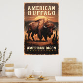 アメリカンバイソンアットサンセット ポスター (キッチン)