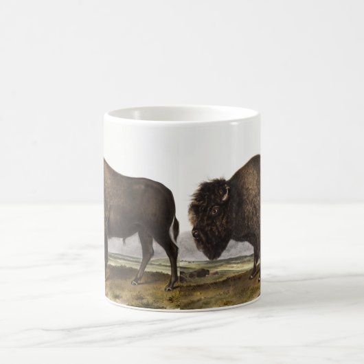 アメリカンバイソンイラストレーション コーヒーマグカップ (中央)