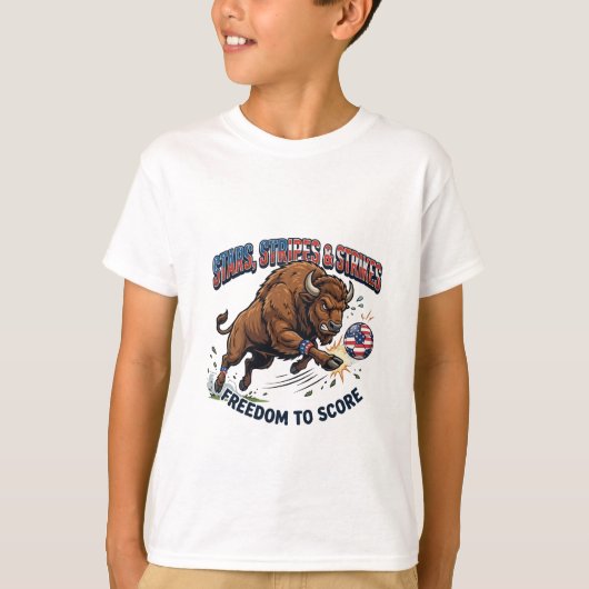 アメリカンバイソンサッカー: 得点への自由 Tシャツ (正面)