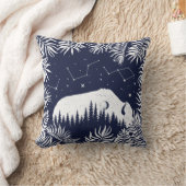 アメリカンバイソンホワイトネイビースター銀河系シダ狩り クッション (ブランケット)