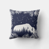 アメリカンバイソンホワイトネイビースター銀河系シダ狩り クッション (裏面)