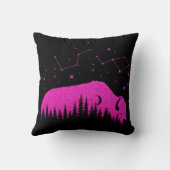 アメリカンバイソン明るい赤紫色ピンクスターズ銀河系ムーン クッション (裏面)