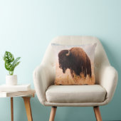 アメリカンバイソン(バイソンバイソン)Herd In Teton 2 クッション (椅子)