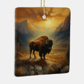 アメリカンバイソン 日没 シルエット セラミックオーナメント (右)