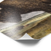 アメリカンバイソン(Bos Americanus)イラストレーション フォトプリント (角)