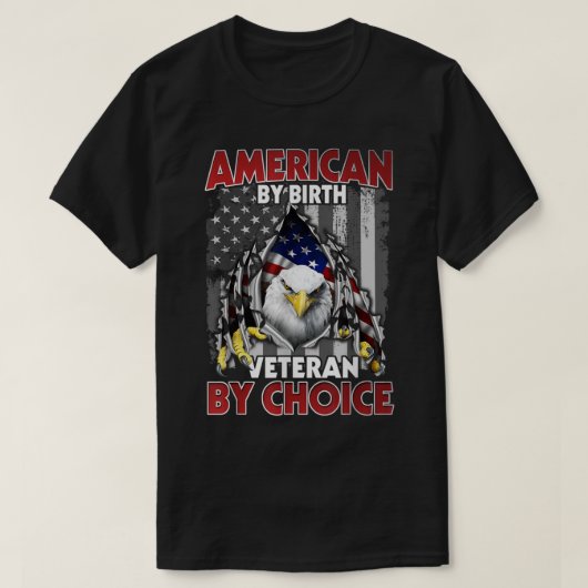 アメリカンバイ誕生退役軍人バイチョイスイーグルアメリカン Tシャツ (デザイン正面)