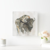 アメリカンバッファローI スクエア壁時計 (ホーム)