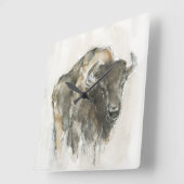 アメリカンバッファローI スクエア壁時計 (傾斜)