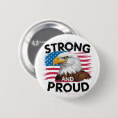 アメリカンバルドイーグル国旗のボタン 缶バッジ (正面&裏面)