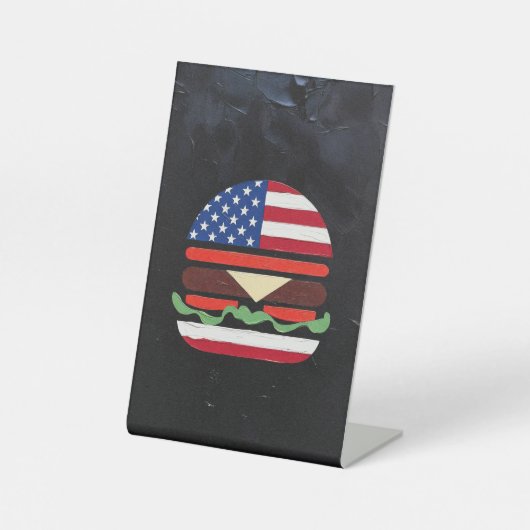 アメリカンバーガー (ブラックペインティング No. 4) 台座サイン (正面)
