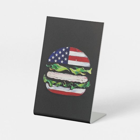 アメリカンバーガー (ブラックペインティング No. 5) 台座サイン (正面)