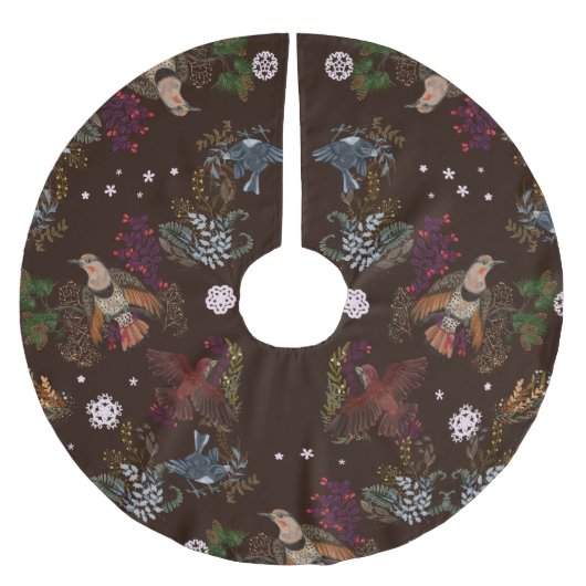 アメリカンバードウッドランドクリスマスブラシ仕上げポリエステル ブラッシュドポリエステルツリースカート (正面)