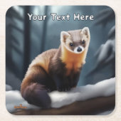 アメリカンパインマーテン スクエアペーパーコースター (正面)