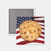 アメリカンパイ(アメリカ国旗を持つアップルパイ) マグネット (正面/裏面)
