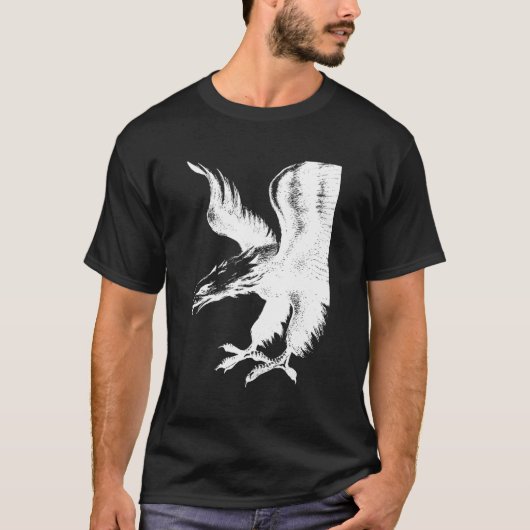 アメリカンパトリオットイーグル白黒 Tシャツ (正面)
