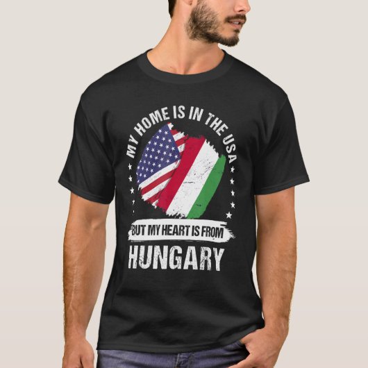 アメリカンパトリオットハンガリー国旗American Hungarian R Tシャツ (正面)