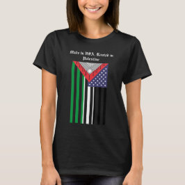 アメリカンパレスチナ人のTシャツ: 愛国的なケフィーヤ Tシャツ