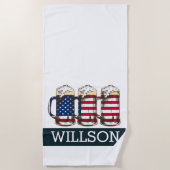 アメリカンビアファミリー名 ビーチタオル (正面)