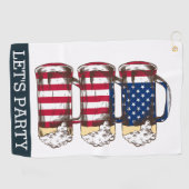 アメリカンビールがパーティー背景 ゴルフタオル (横)