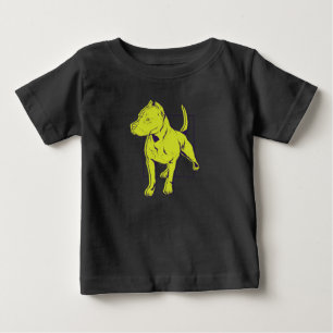 アメリカンピットブルテリアポートレート ベビーTシャツ