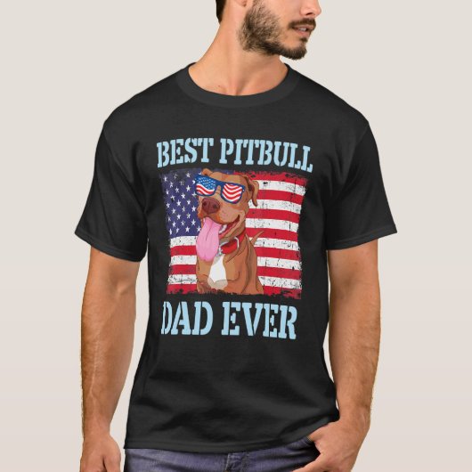 アメリカンピットブルテリア愛犬家の父の日ギフト Tシャツ (正面)