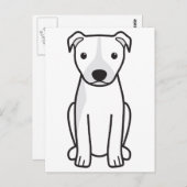 アメリカンピットブルテリア(自然な耳) ポストカード (正面/裏面)