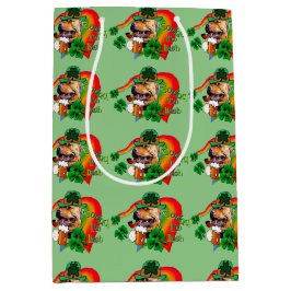 アメリカンピットブルテリアSaint patricks day ミディアムペーパーバッグ