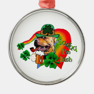 アメリカンピットブルテリアSt patricks メタルオーナメント