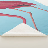 アメリカンピンクフラミンゴヴィンテージアートフリースブランケット シェルパブランケット (3/4)