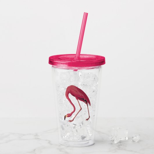 アメリカンピンクフラミンゴヴィンテージ アクリルタンブラー (アイス裏面)