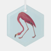 アメリカンピンクフラミンゴヴィンテージ ガラスオーナメント (正面)