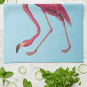 アメリカンピンクフラミンゴヴィンテージ キッチンタオル (折り畳み)