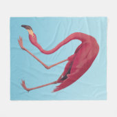 アメリカンピンクフラミンゴヴィンテージ フリースブランケット (正面(横))