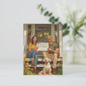 アメリカンファミリー感謝祭招待状 ポストカード (スタンド正面)