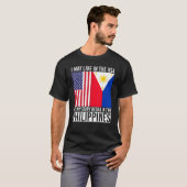アメリカンフィリピーノフィリピン伝統USA国旗Phili Tシャツ (正面フル)