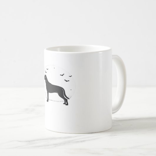 アメリカンフォックスハウンドッグ – ハロウィンムーンシルエット コーヒーマグカップ (正面右)
