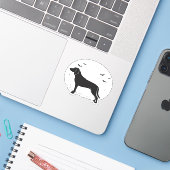 アメリカンフォックスハウンドッグ – ハロウィンムーンシルエット シール (ノートパソコンとiPhone)