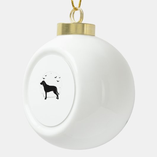 アメリカンフォックスハウンドッグ – ハロウィンムーンシルエット セラミックボールオーナメント (右)