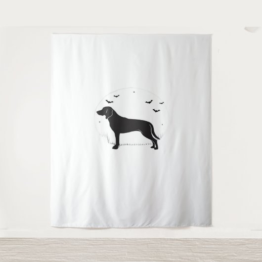 アメリカンフォックスハウンドッグ – ハロウィンムーンシルエット タペストリー (正面)